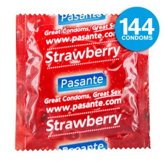 preservativi aromatizzati fragola 144pz pasante