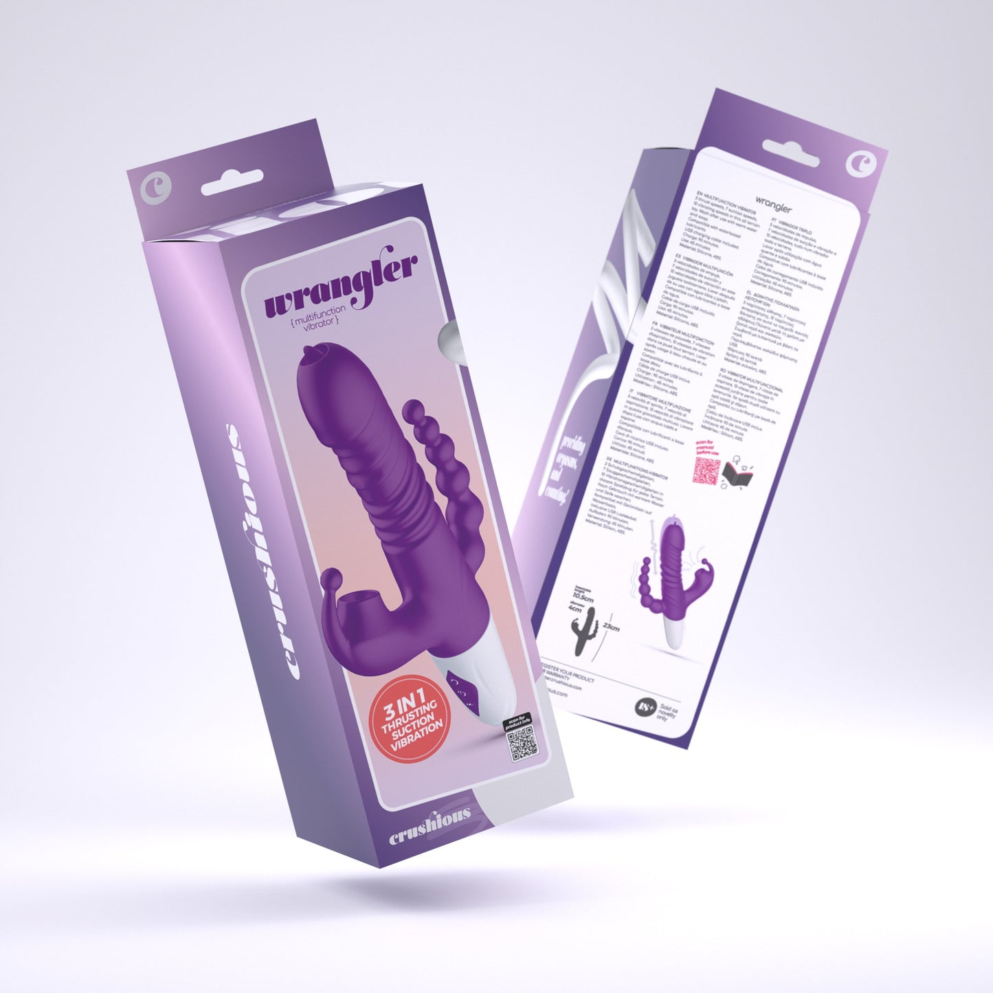 vibratore tripla stimolazione wrangler viola crushious
