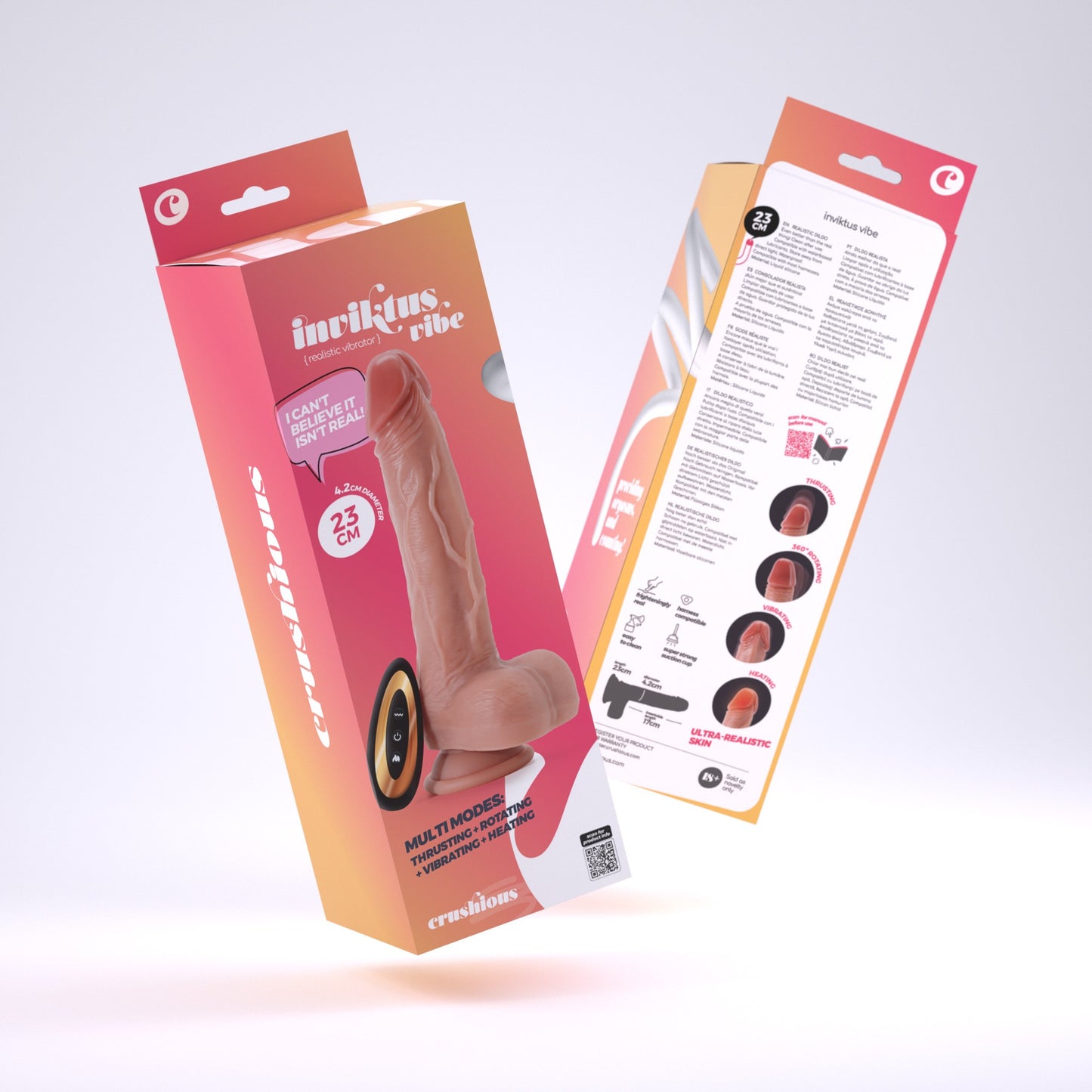 vibratore realistico inviktus rosa flesh crushious