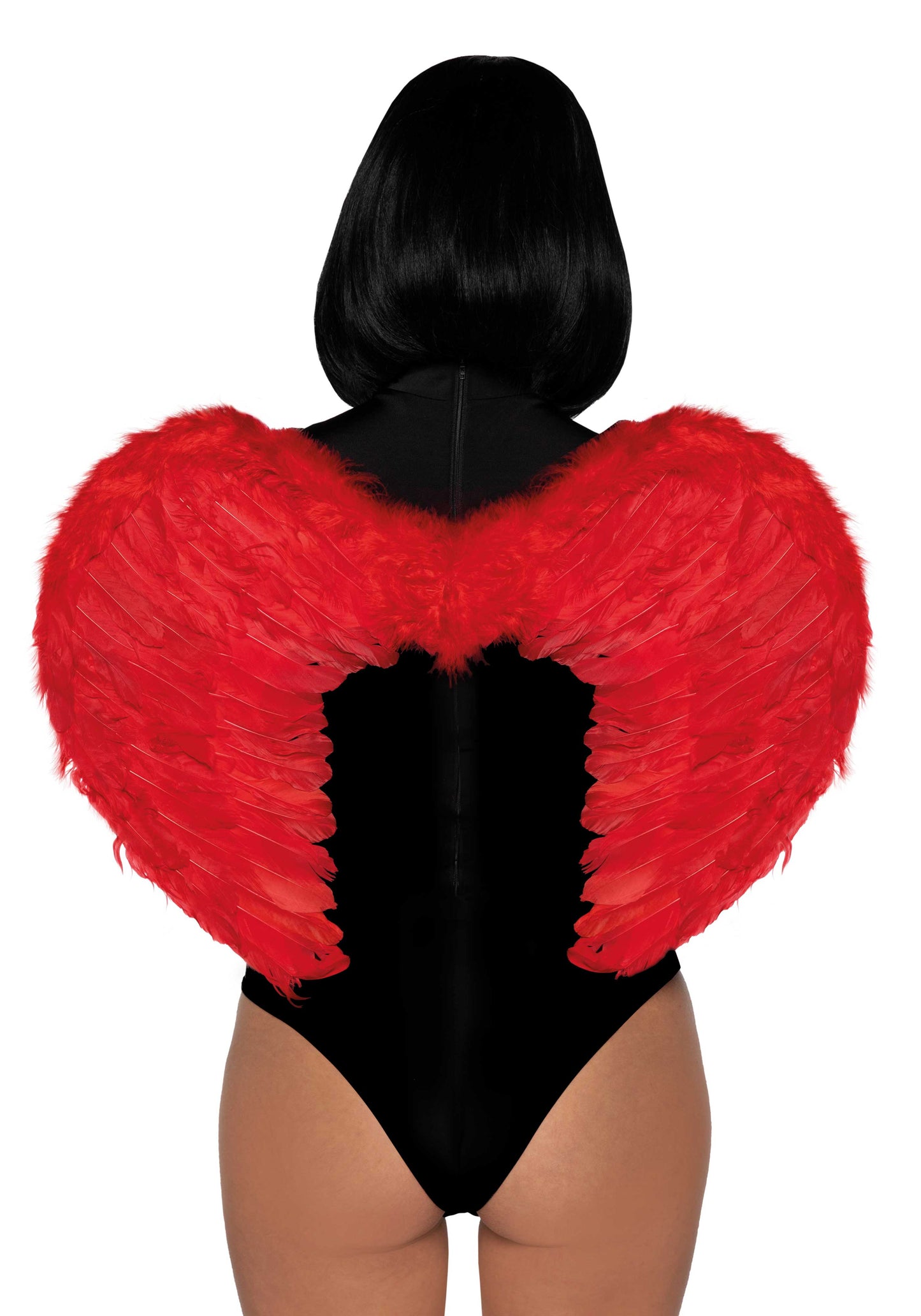 ali diavolo sexy marabou feather rosso leg avenue