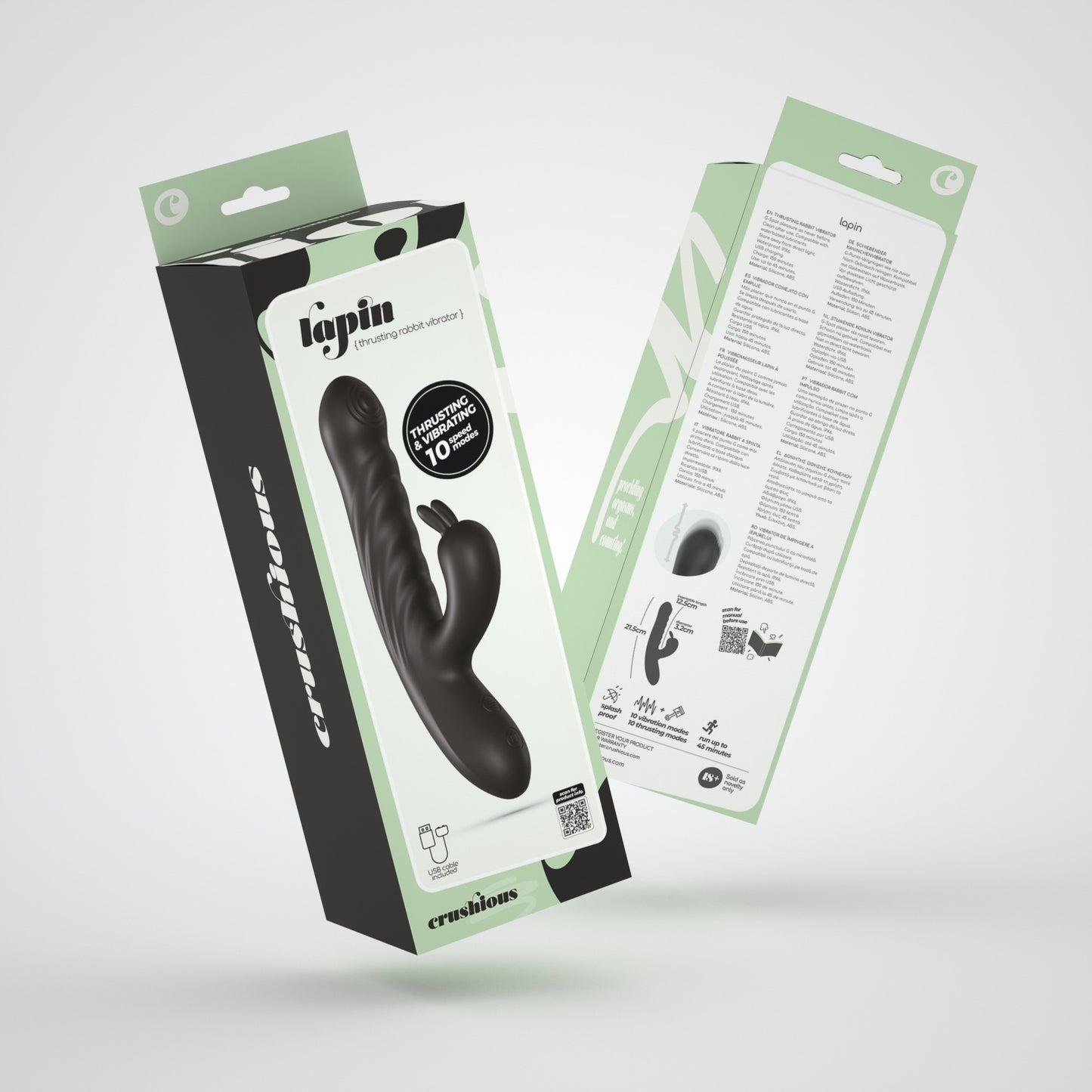 vibratore rabbit lapin nero crushious