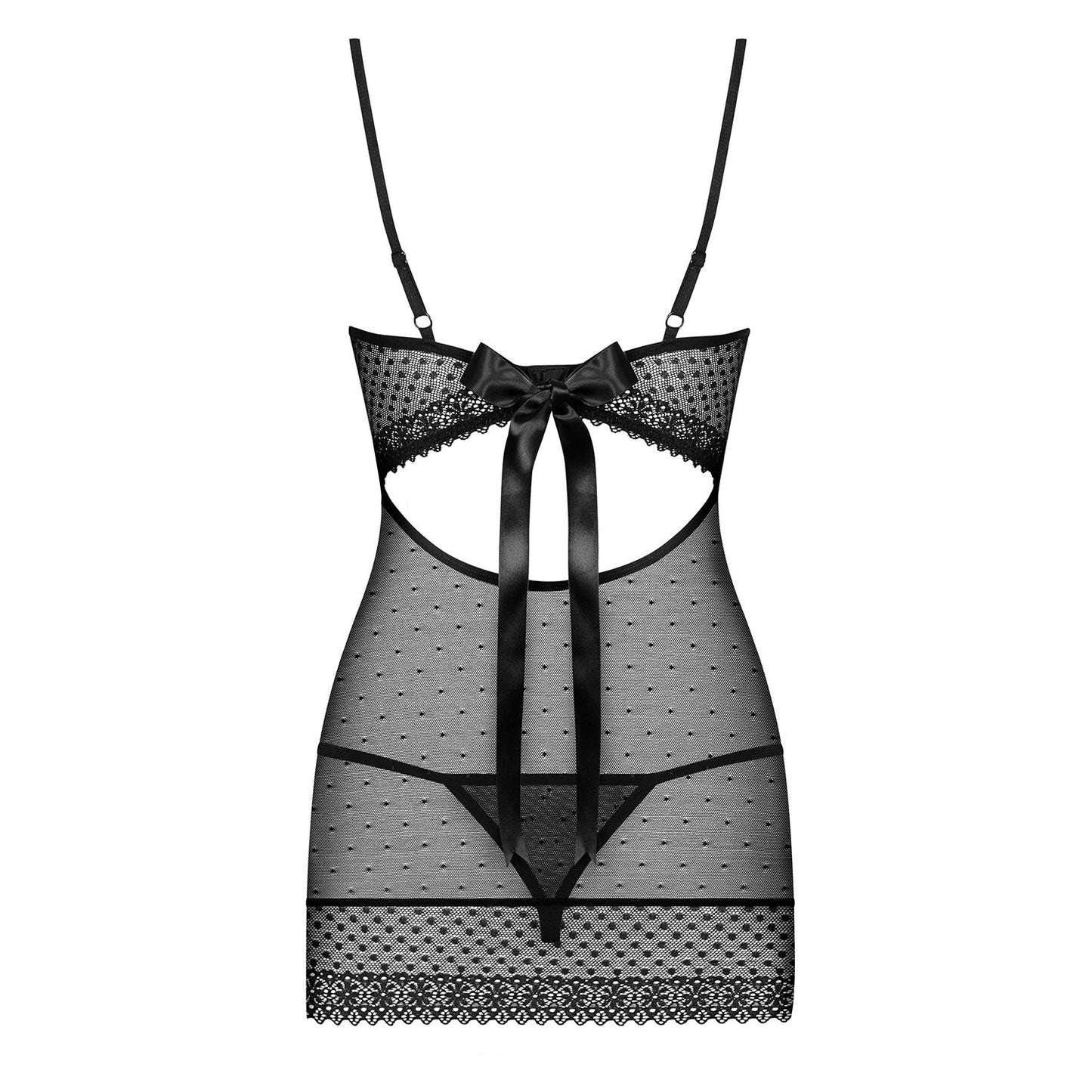 baby doll e perizoma sexy elegance nero sm obsessive