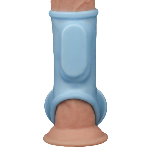 guaina fallica vibrante silk long celeste lovetoy fronte