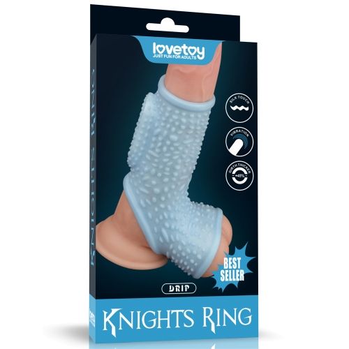 guaina fallica vibrante drip long celeste lovetoy confezione