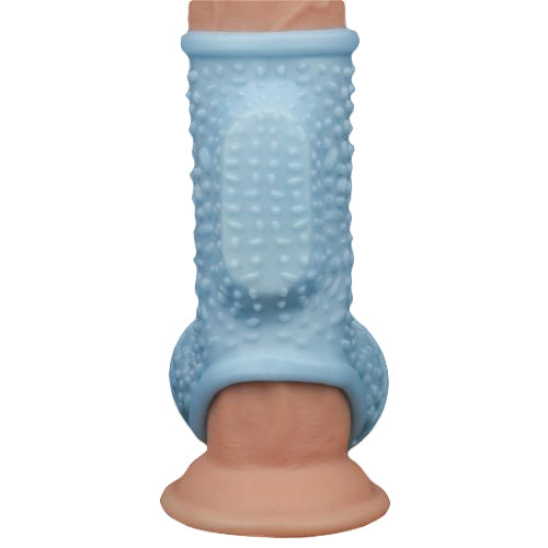guaina fallica vibrante drip long celeste lovetoy fronte