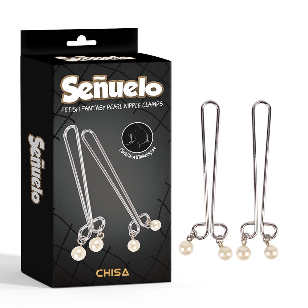 pinzette per capezzoli fetish fantasy pearl chisa scatola