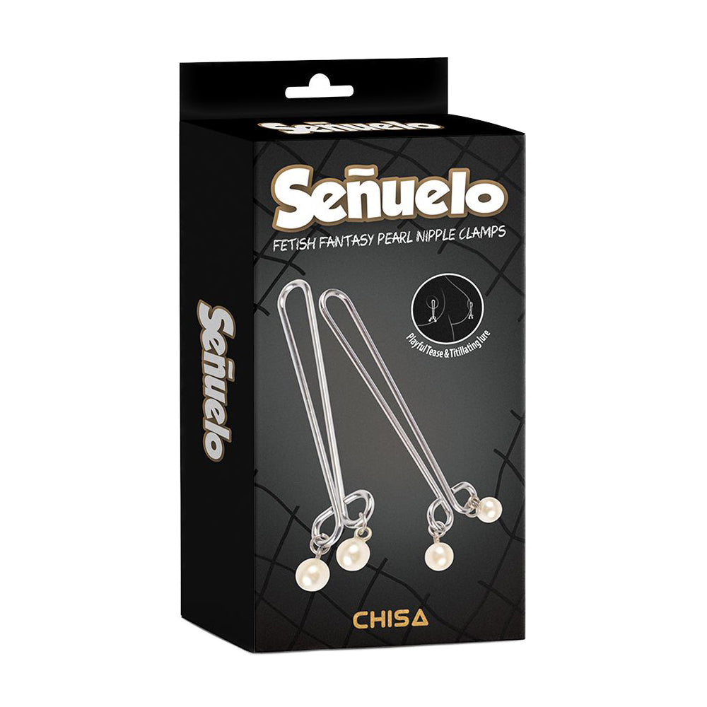 pinzette per capezzoli fetish fantasy pearl chisa confezione
