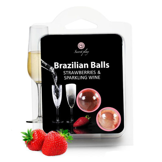 olio massaggio brazilian balls fragola spumante secret play confezione