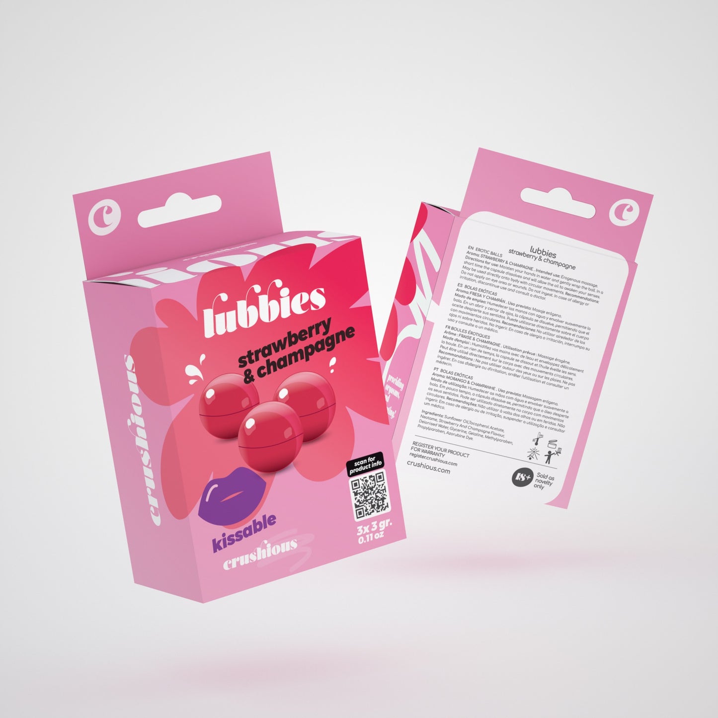olio massaggio brazilian balls fragola e champagne crushious