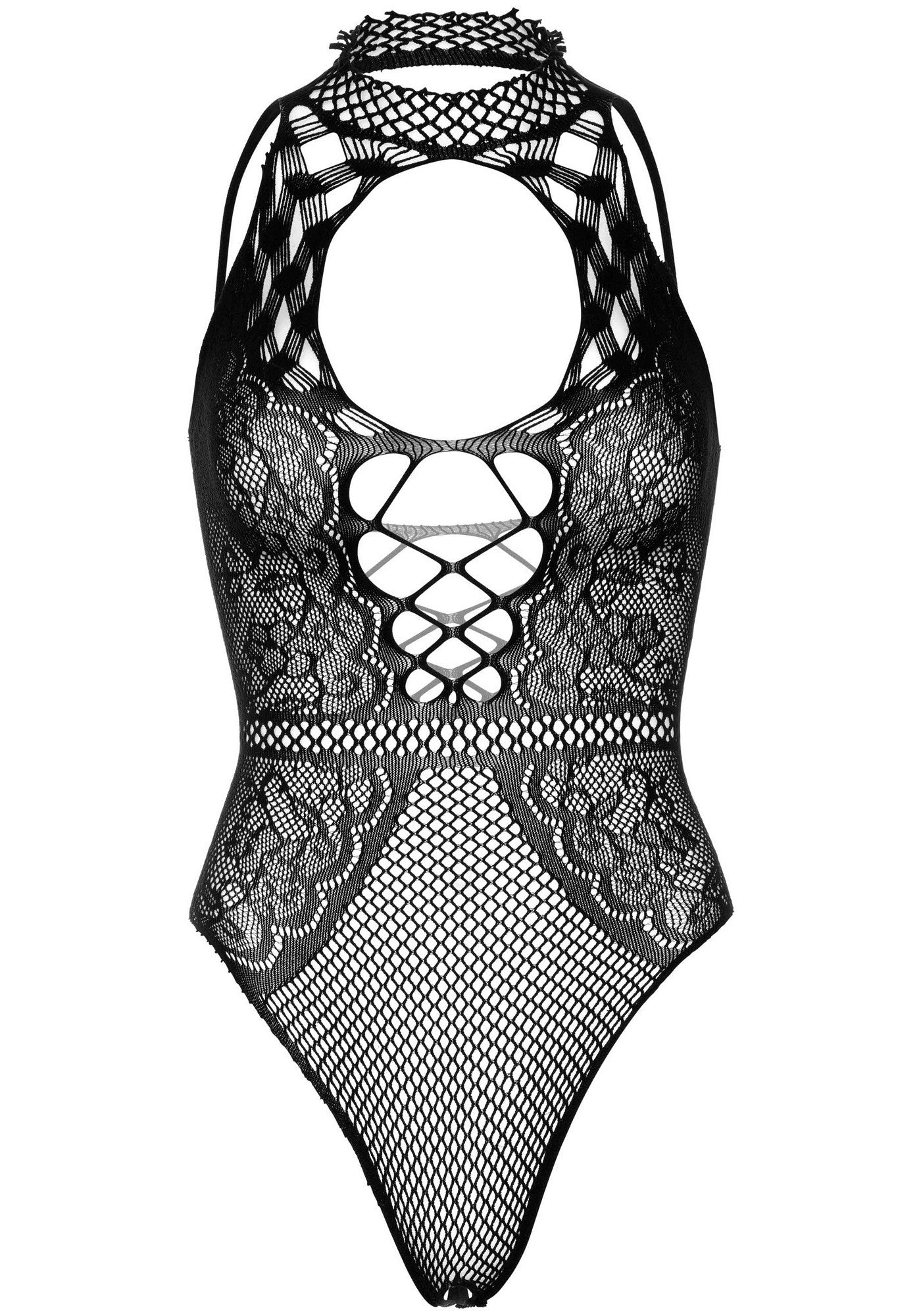body sexy net and lace keyhole nero taglia unica leg avenue accessori