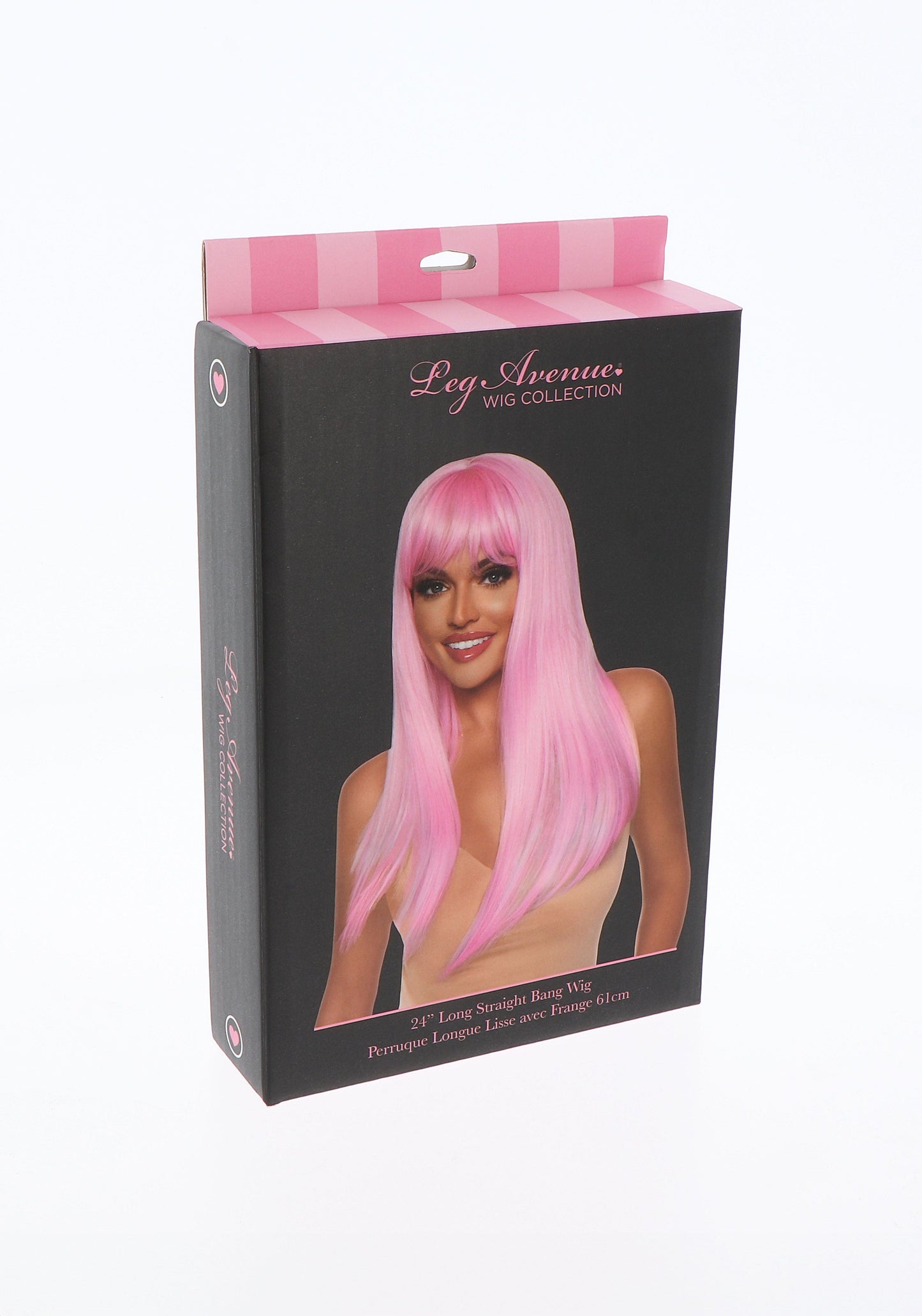parrucca sexy long straight bang wig rosa leg avenue