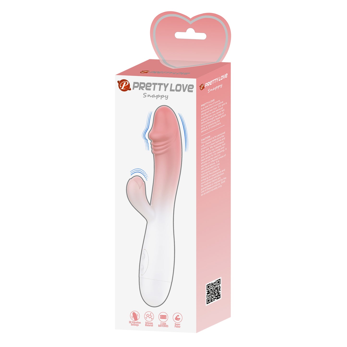 vibratore rabbit snappy rosa bianco pretty love