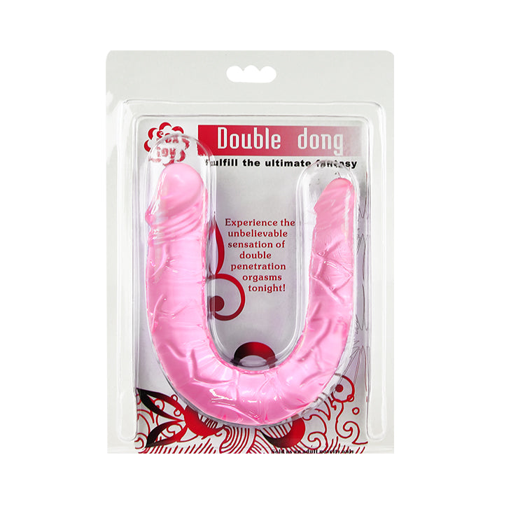 dildo doppio dong rosa trasparente baile