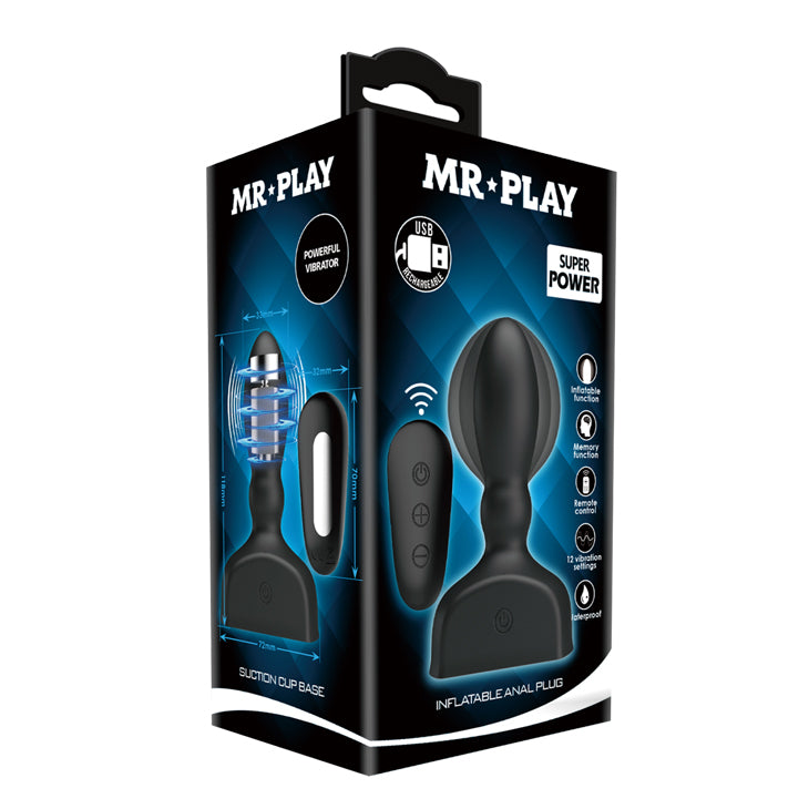 vibratore anale inflatable pulse nero mr play