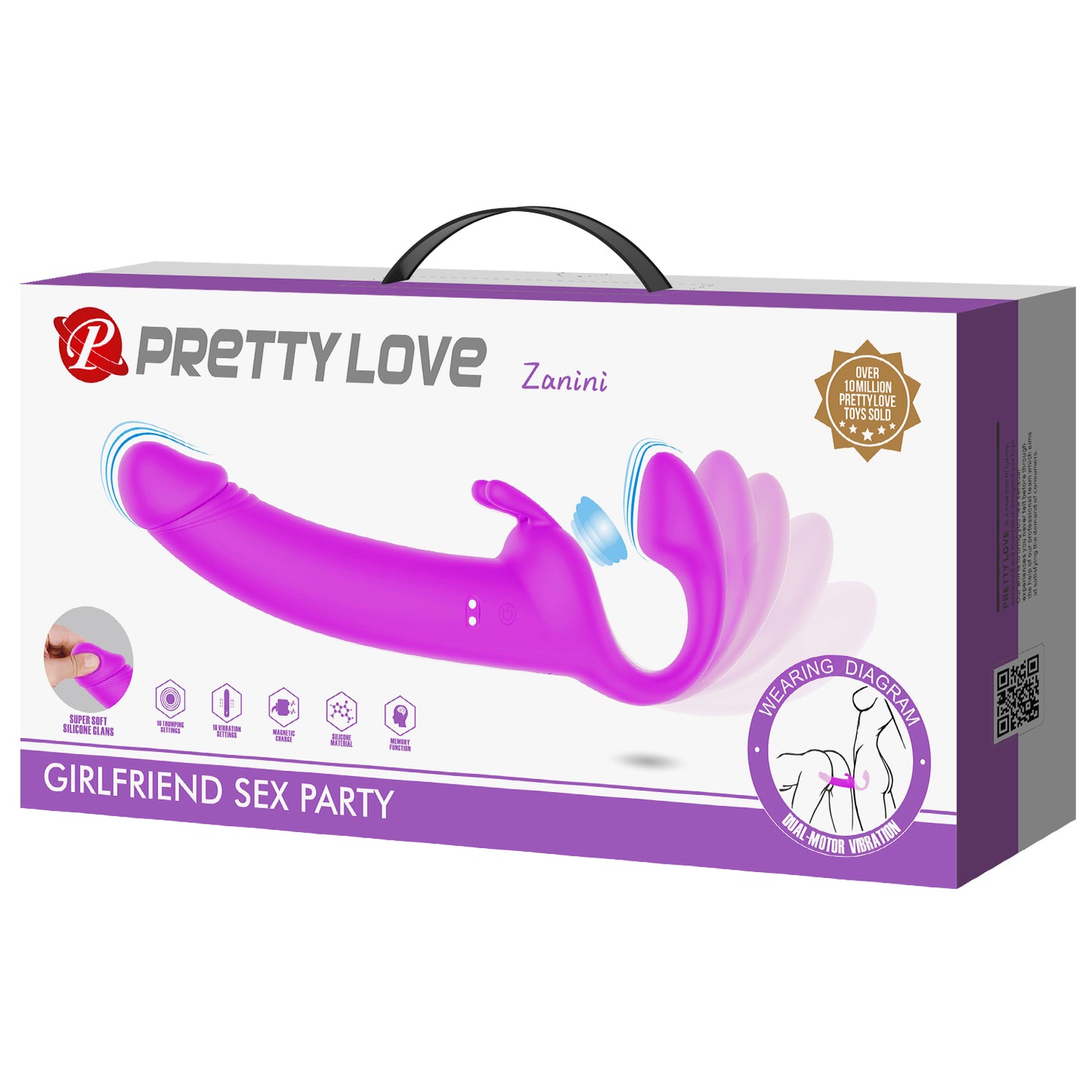 strap on vibrante zanini fucsia pretty love