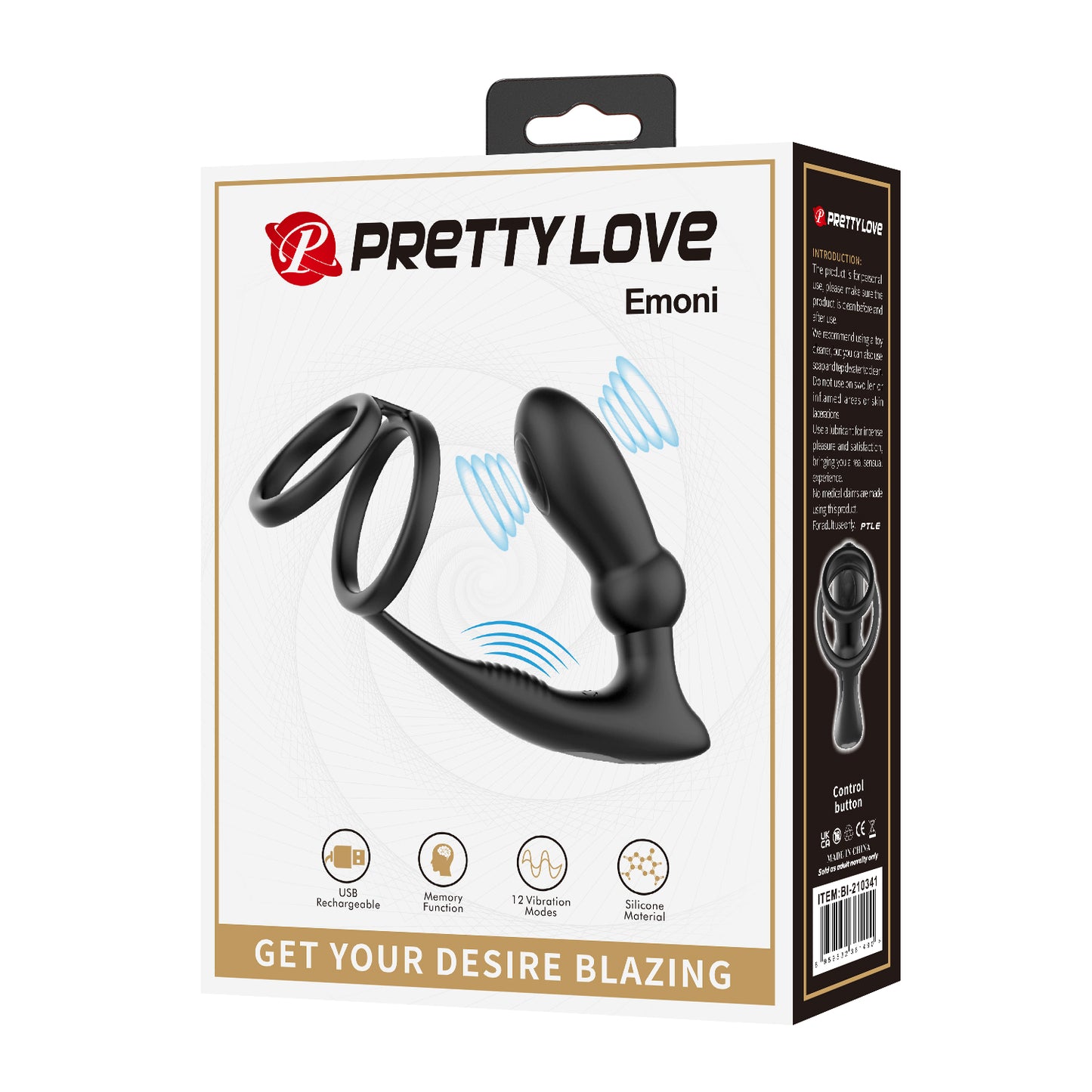 vibratore anale emoni nero pretty love