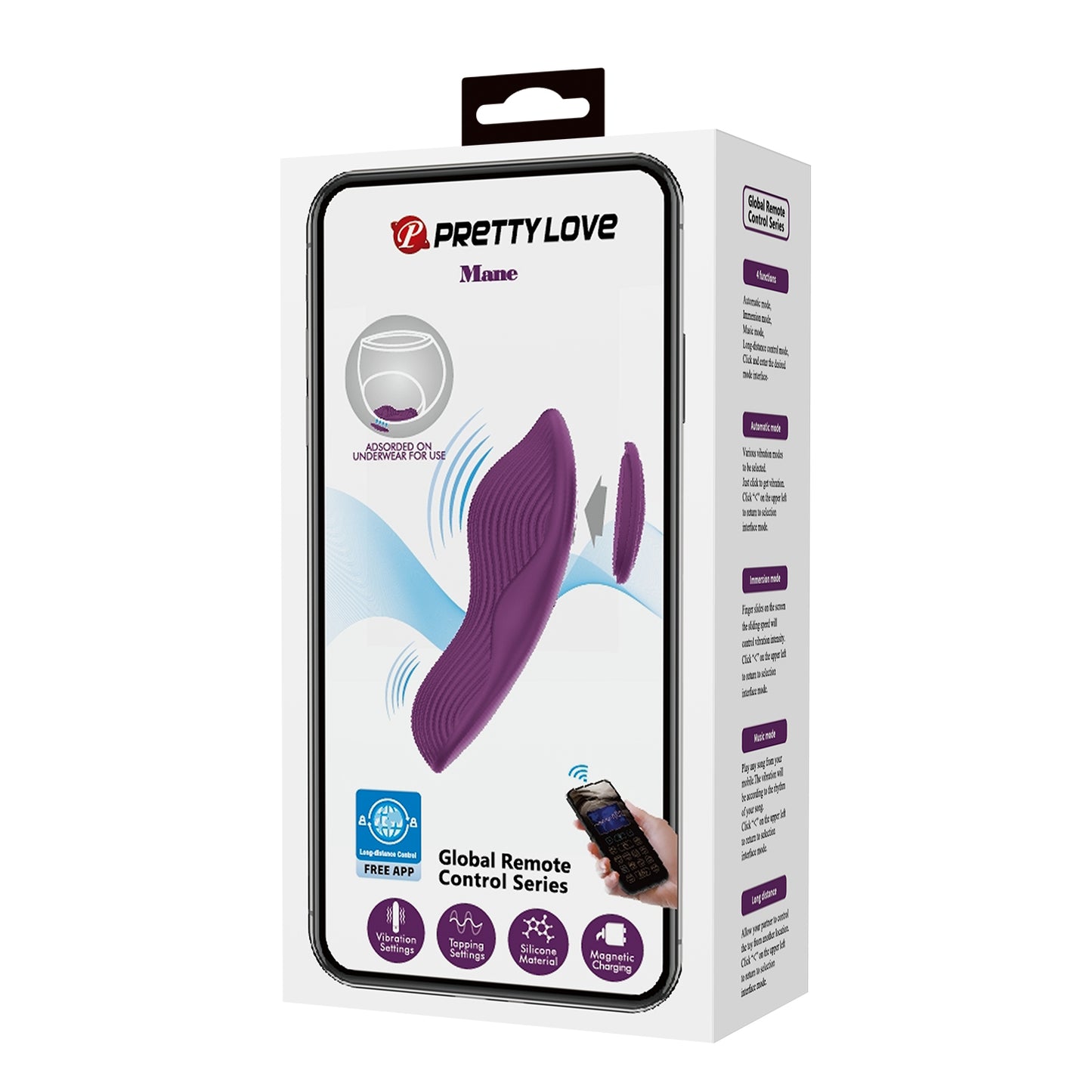 vibratore clitoride mane viola pretty love