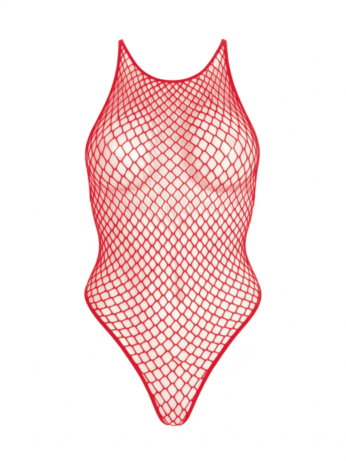 body sexy net snap crotch tank rosso taglia unica leg avenue