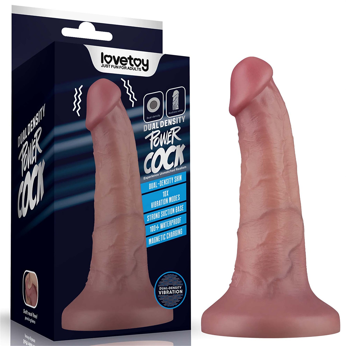 vibratore realistico power cock drill rosa flesh lovetoy