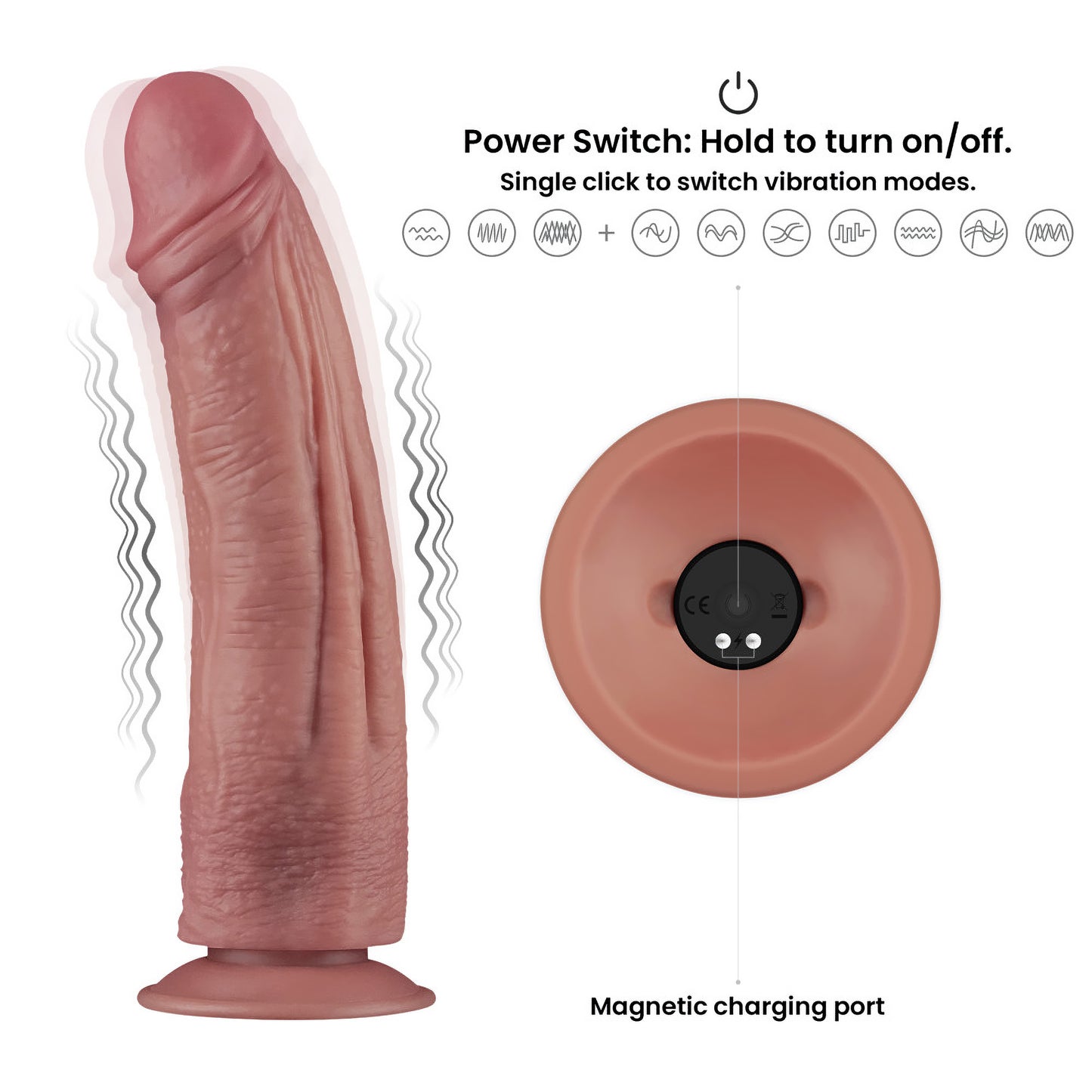 vibratore realistico power cock magnum rosa flesh lovetoy