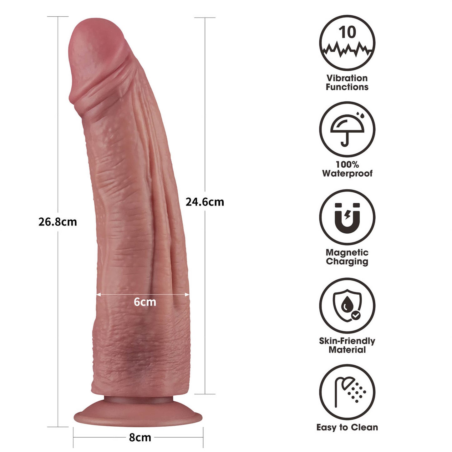 vibratore realistico power cock magnum rosa flesh lovetoy