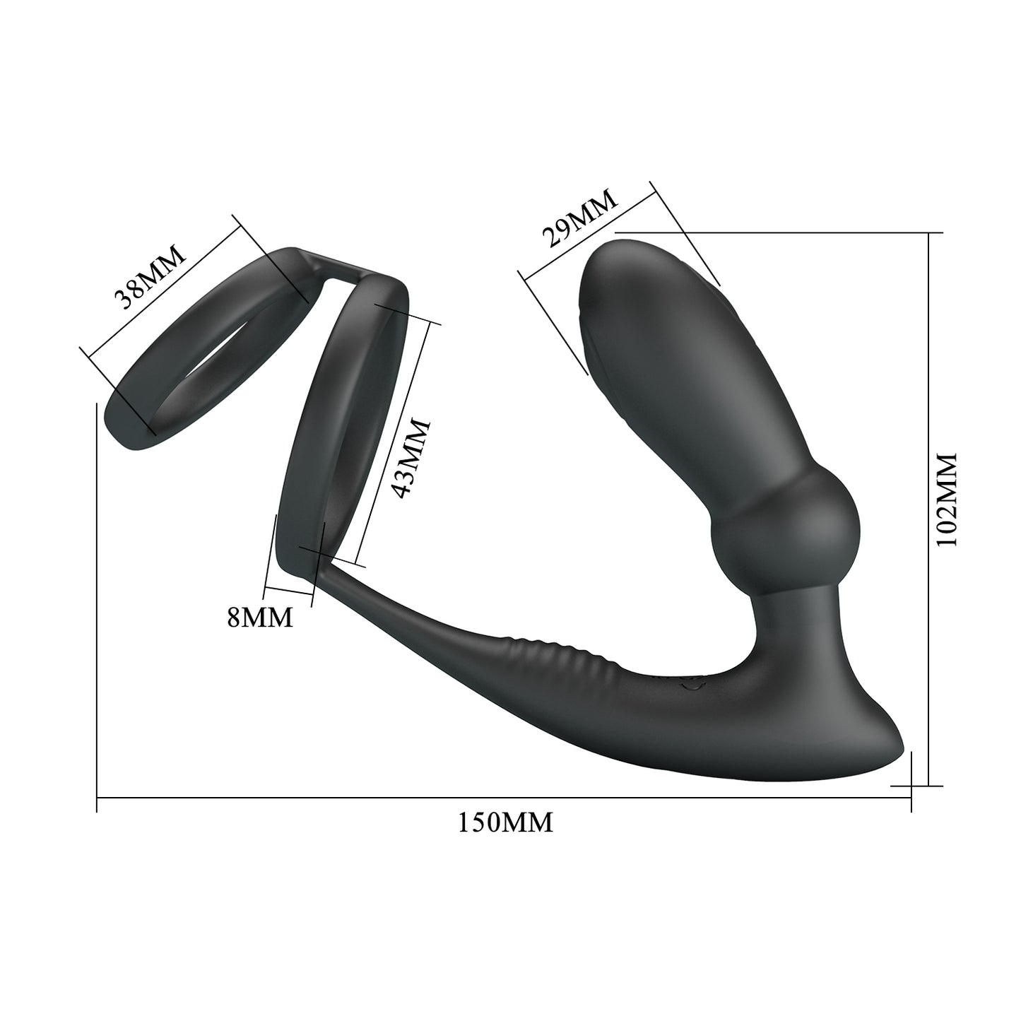vibratore anale emoni nero pretty love
