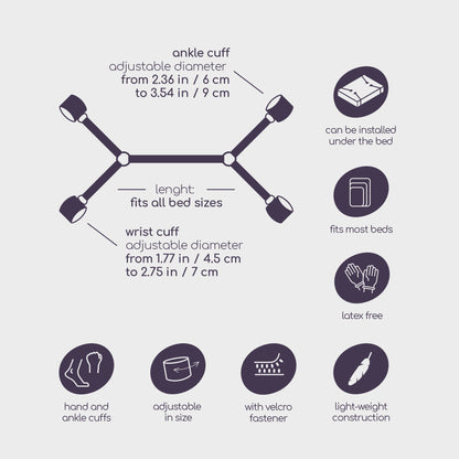 costrittivo bondage bed restraints nero crushious