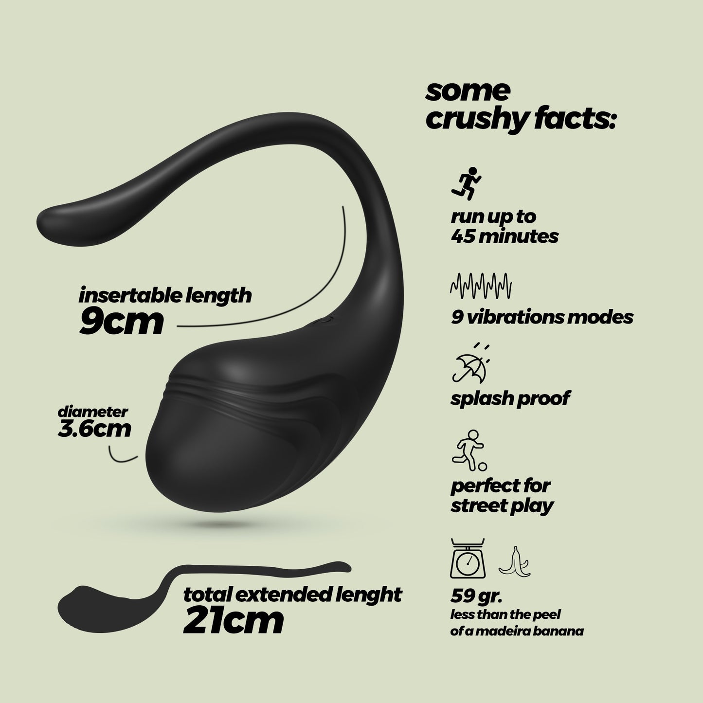 ovetto vibrante tamago nero crushious