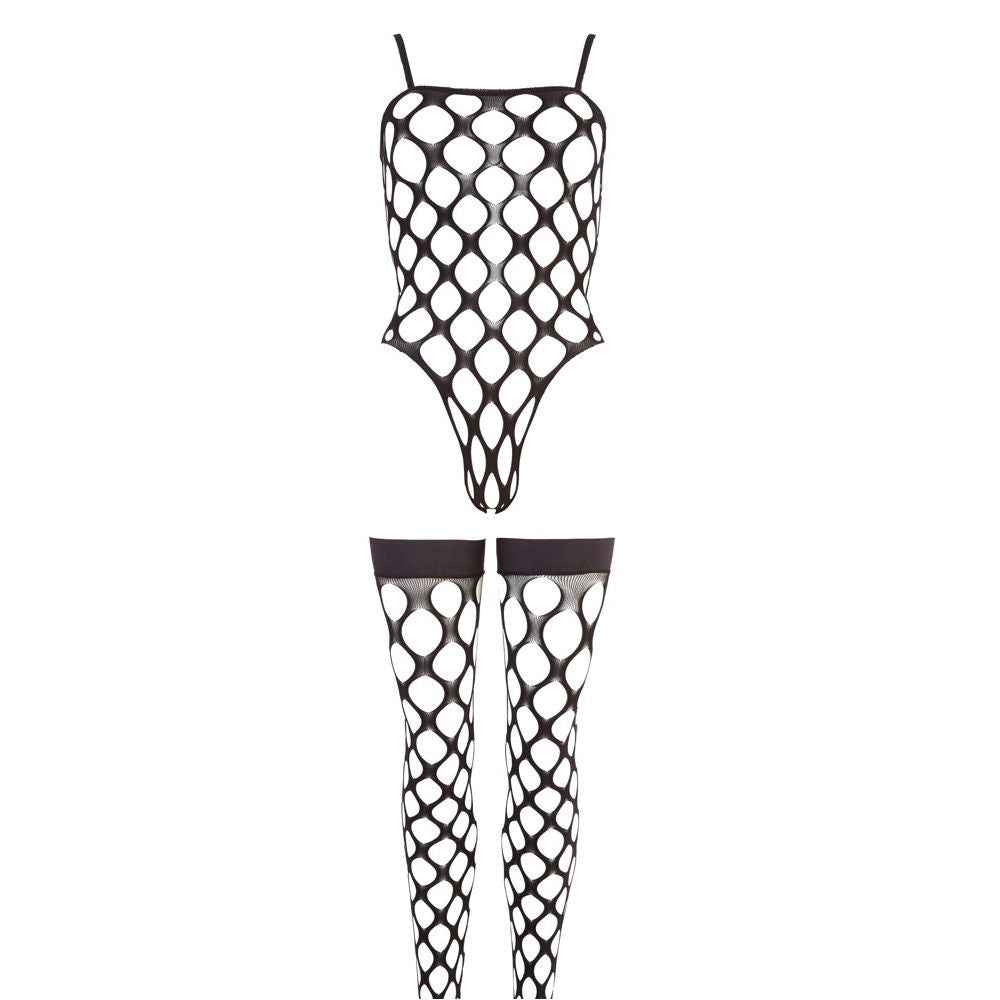 body e calze sexy fabulous nero sl mandy mistery