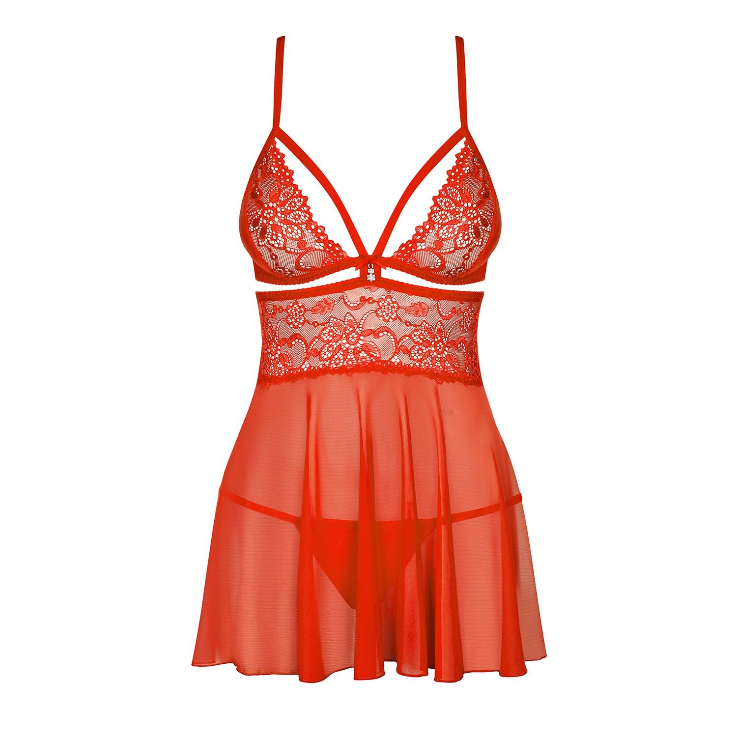 baby doll e perizoma sexy charming rosso sm obsessive