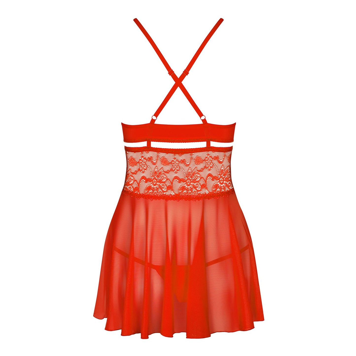baby doll e perizoma sexy charming rosso sm obsessive