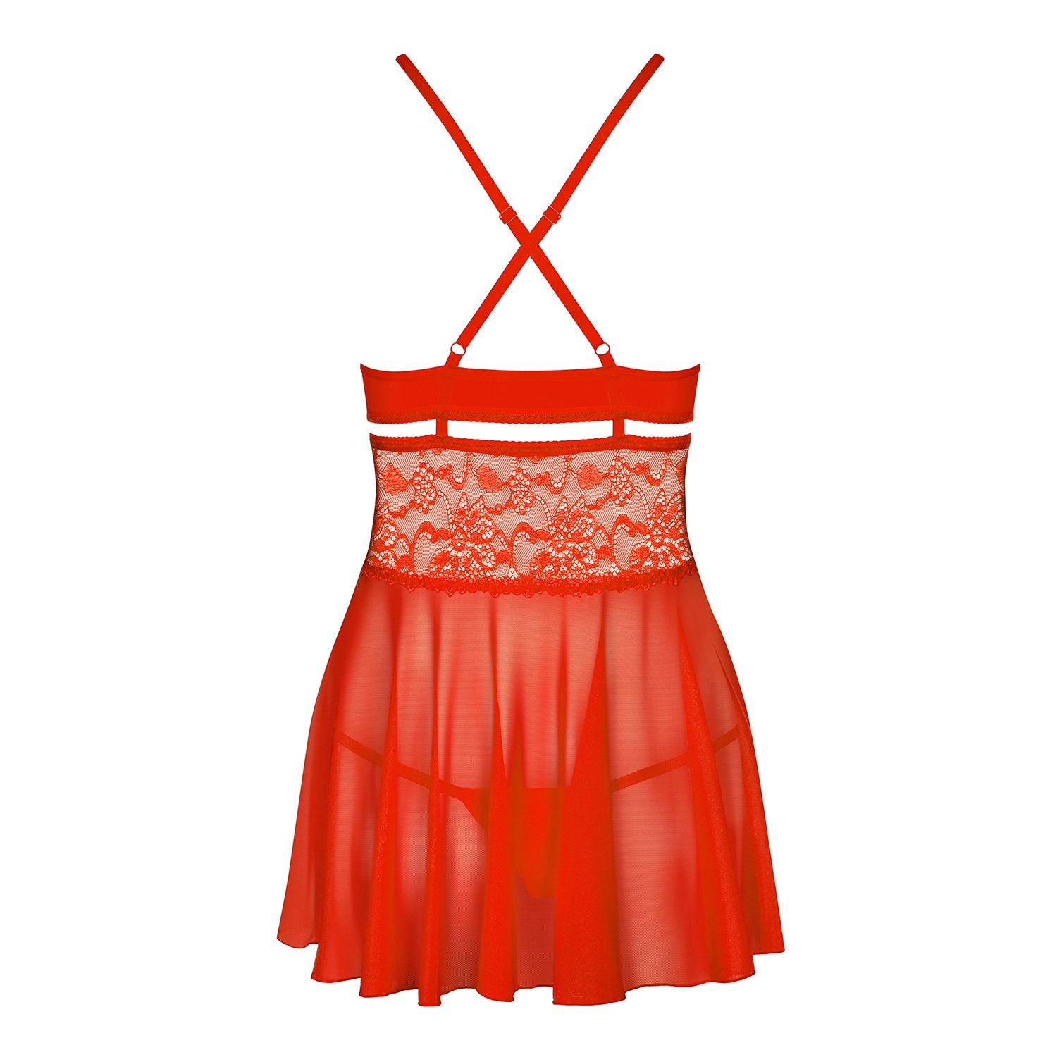 baby doll e perizoma sexy charming rosso sm obsessive