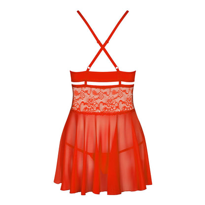 baby doll e perizoma sexy charming rosso sm obsessive