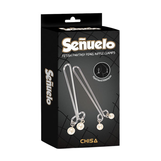 pinzette per capezzoli fetish fantasy pearl chisa confezione