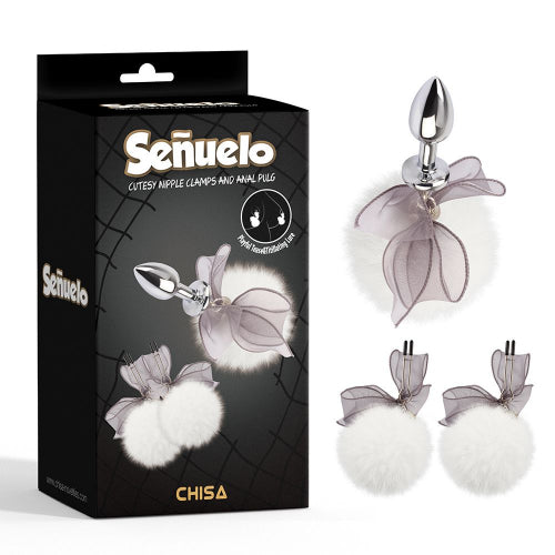 pinzette capezzoli cutesy e plug anale chisa scatola