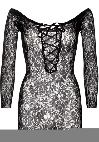mini abito sexy seamless lace romper nero taglia unica leg avenue accessori