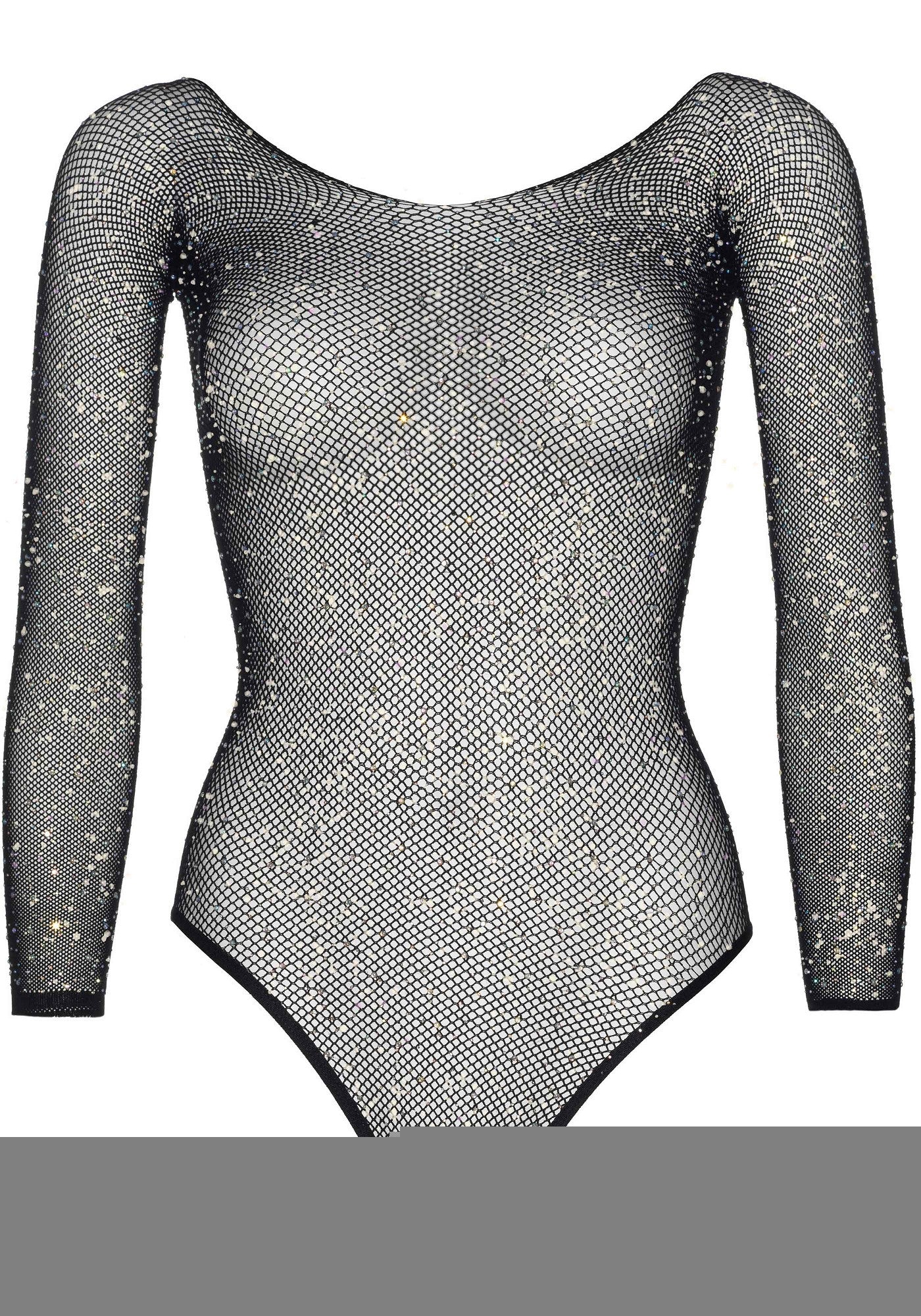 body sexy crystalized fishnet nero taglia unica leg avenue accessori