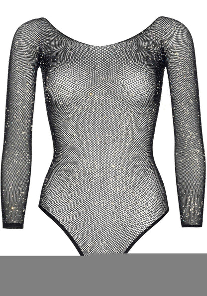 body sexy crystalized fishnet nero taglia unica leg avenue accessori