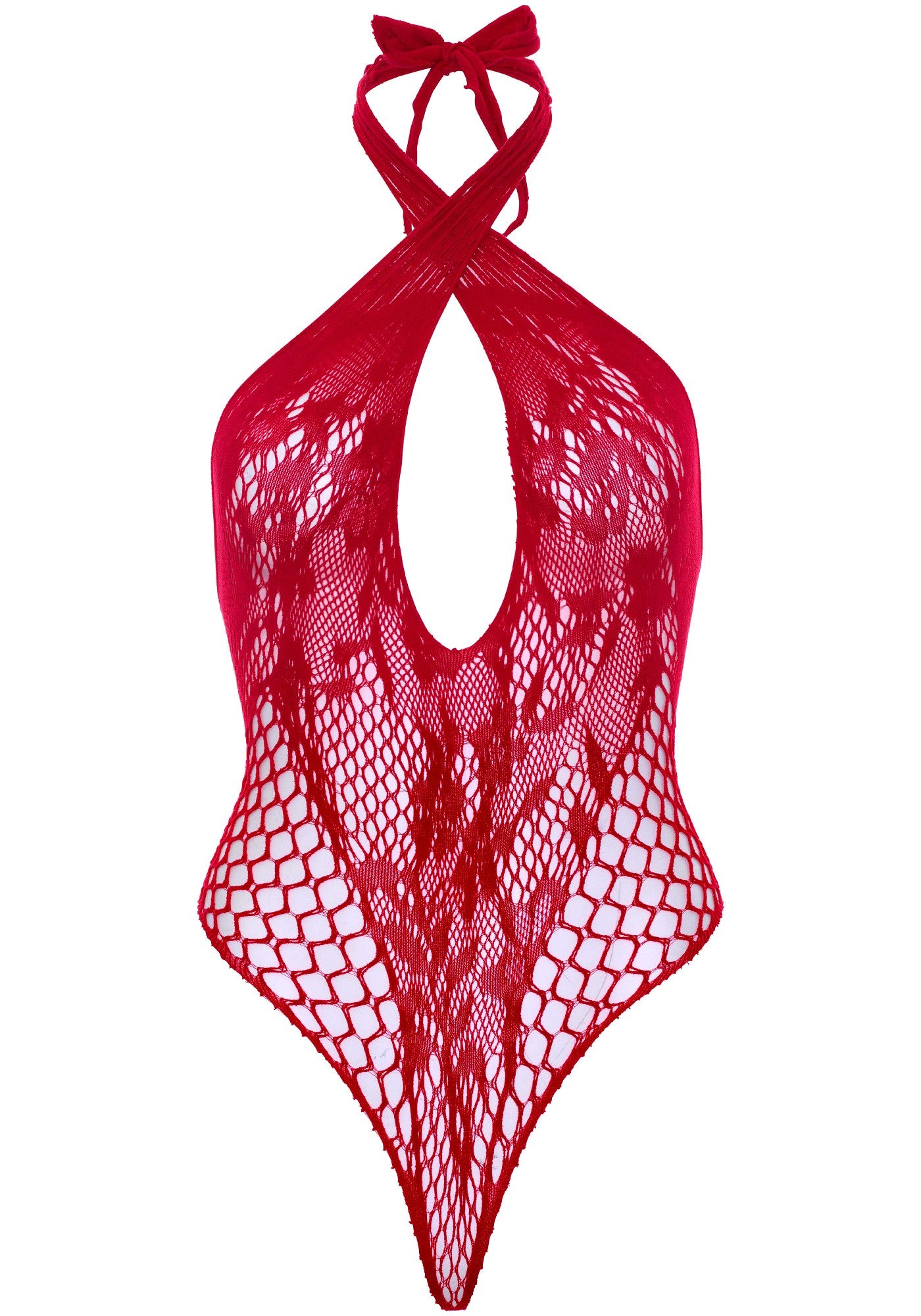 body sexy lace and net halter rosso taglia unica leg avenue accessori