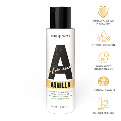 lubrificante anale a is for vanilla 120ml lube4lovers