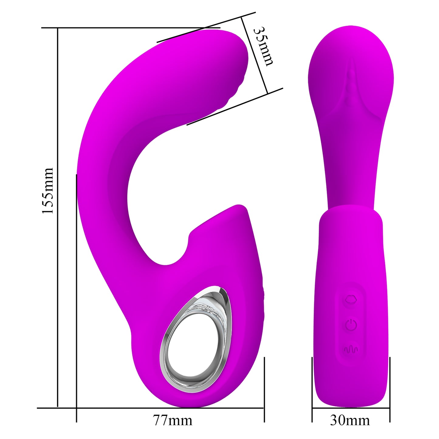 vibratore doppia stimolazione sibel fucsia pretty love