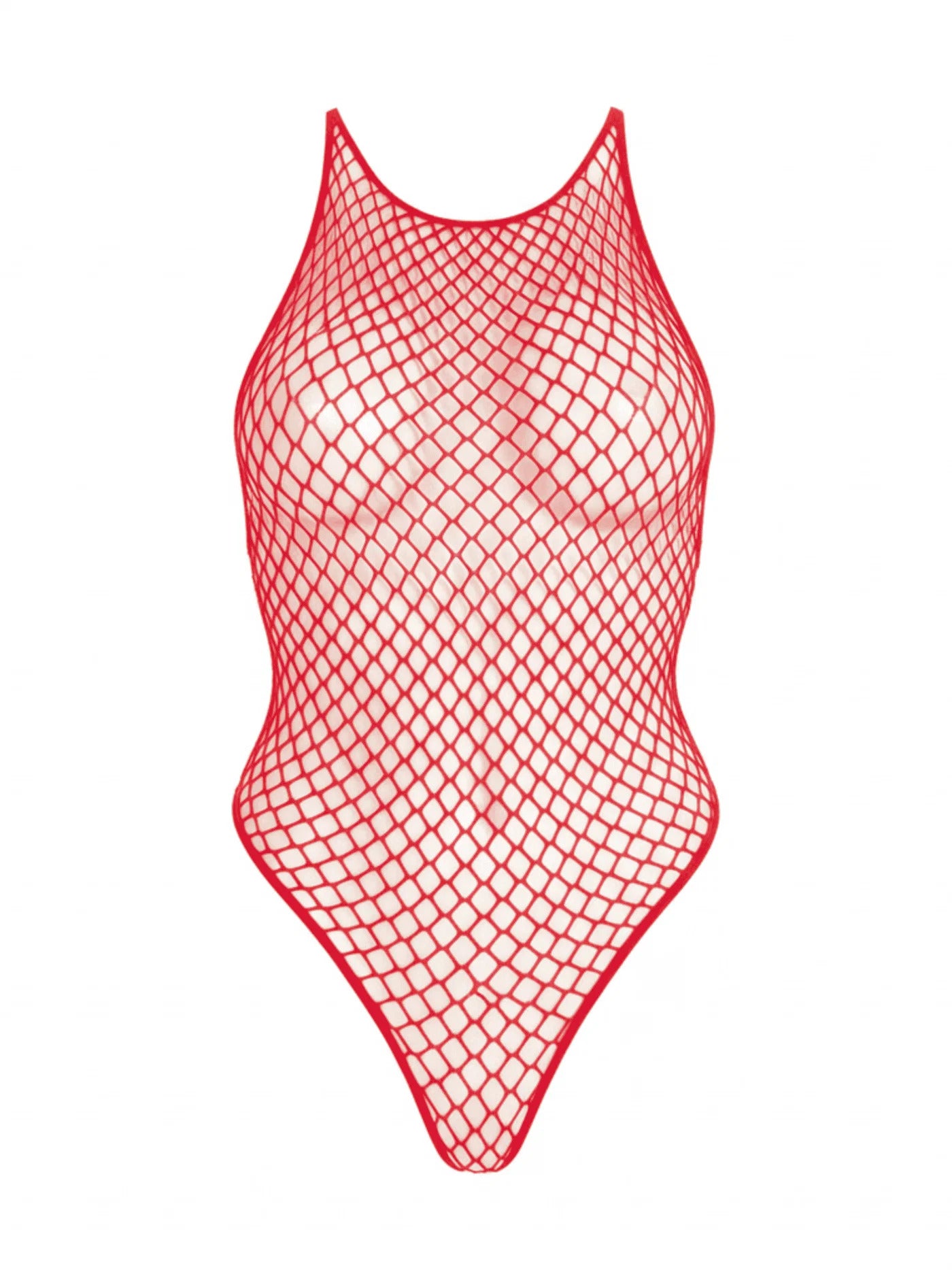 body sexy net snap crotch tank rosso taglia unica leg avenue