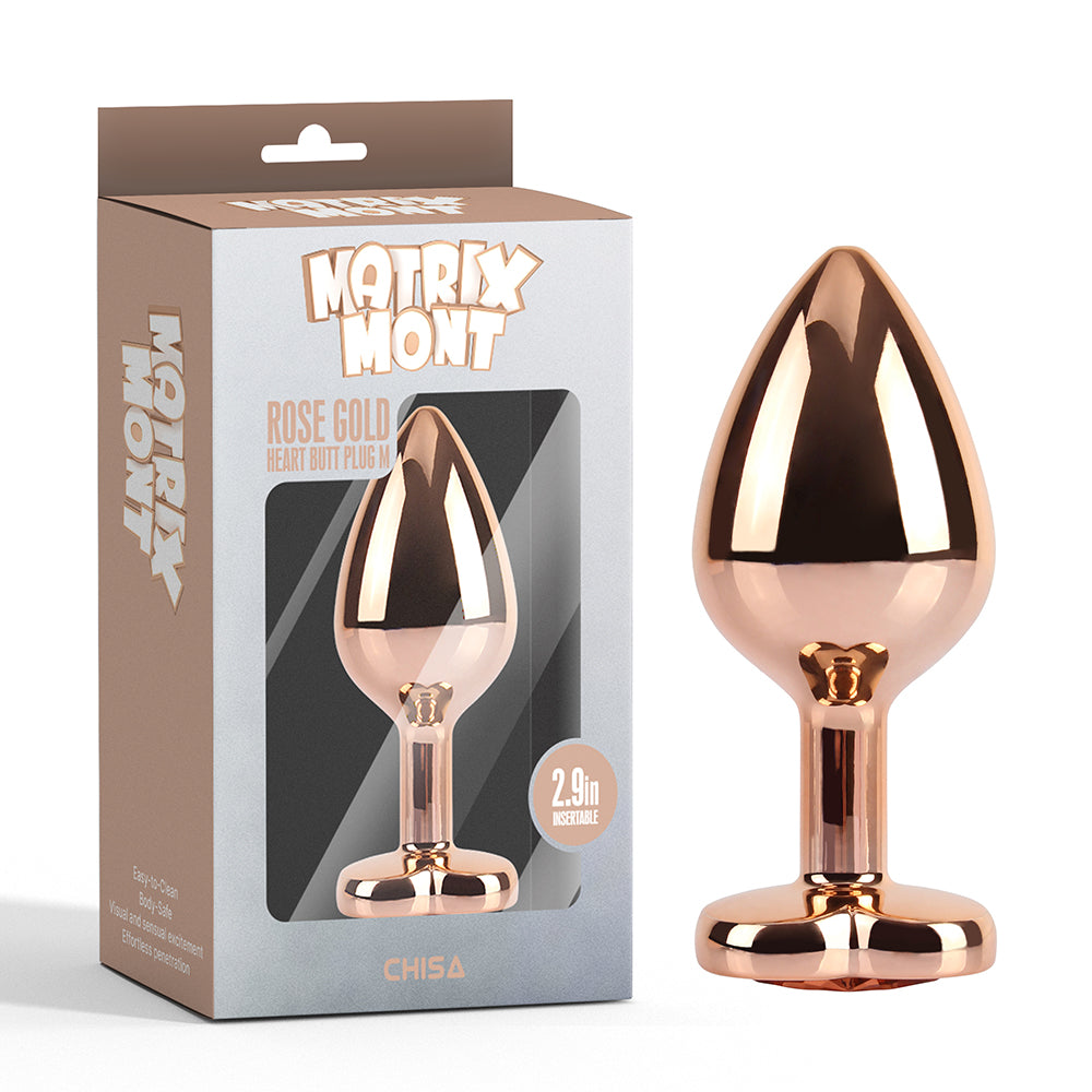 plug anale heart rose gold chisa