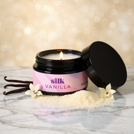 candela da massaggio silk vanilla crushious