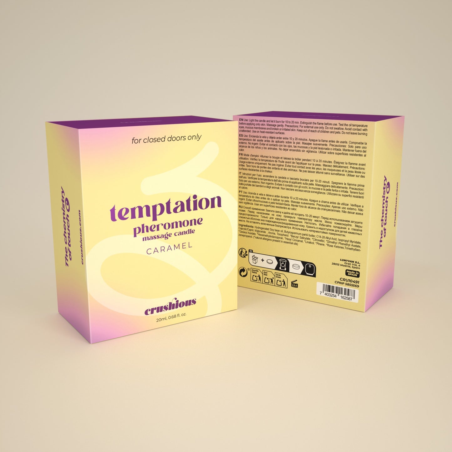 candela da massaggio temptation caramel crushious