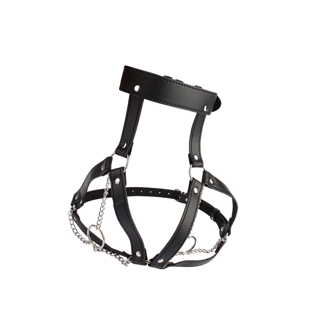 imbracatura bondage breast oring nero chisa