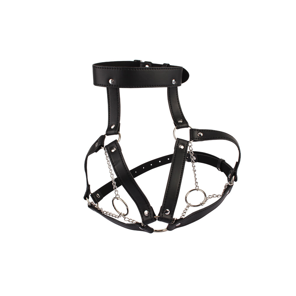 imbracatura bondage breast oring nero chisa
