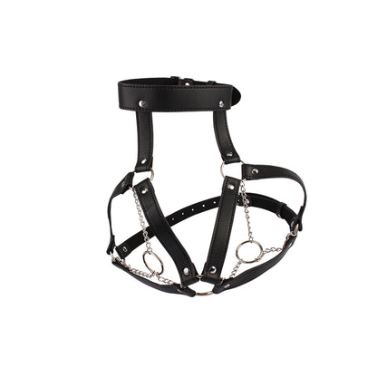 imbracatura bondage breast oring nero chisa