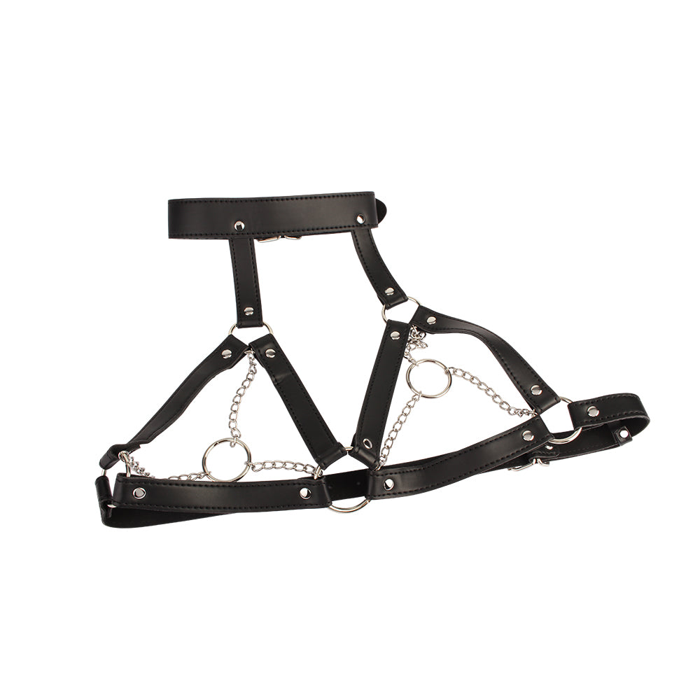 imbracatura bondage breast oring nero chisa