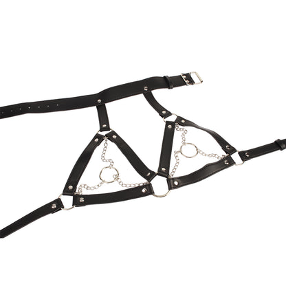imbracatura bondage breast oring nero chisa